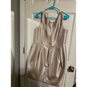 White House black market gold dress